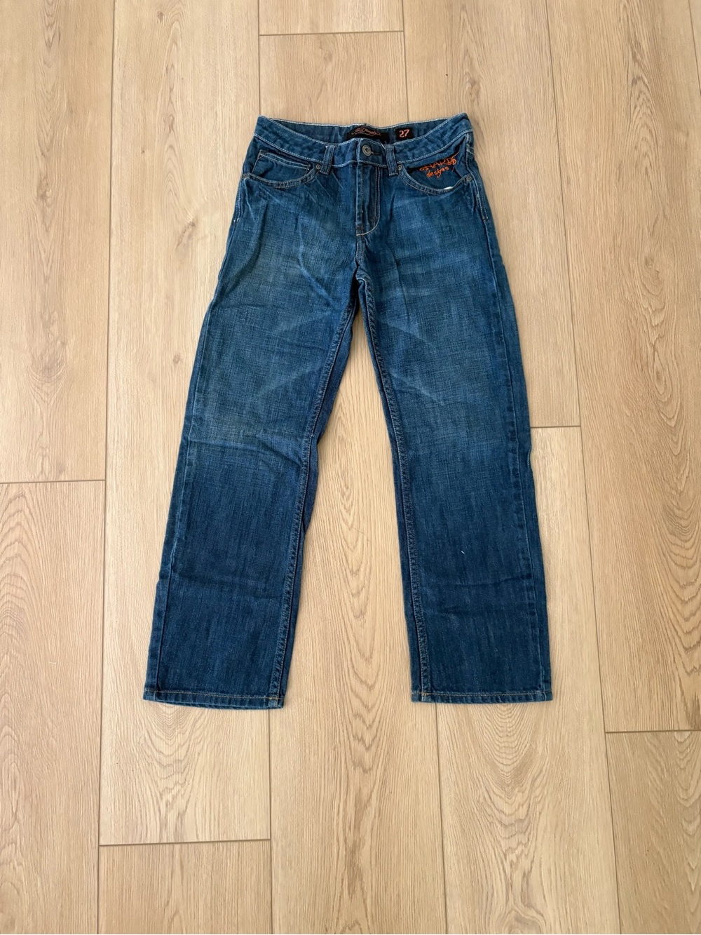 Women’s Ed Hardy by Christian Audigier Jeans Size 27 Embroidered Bulldog Y2K